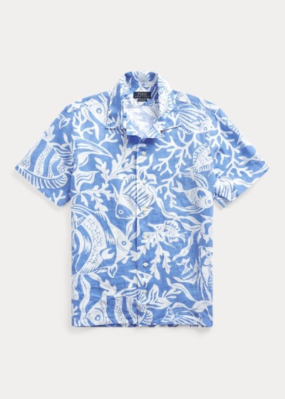 Men's Polo Ralph Lauren Classic Fit Print Linen Shirts | 312540JDW